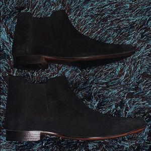 Black Suede Chelsea Boots